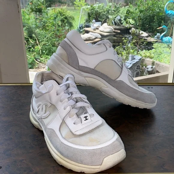 CHANEL | Shoes | Chanel White Sneaker Size 39 Us 8 | Poshmark